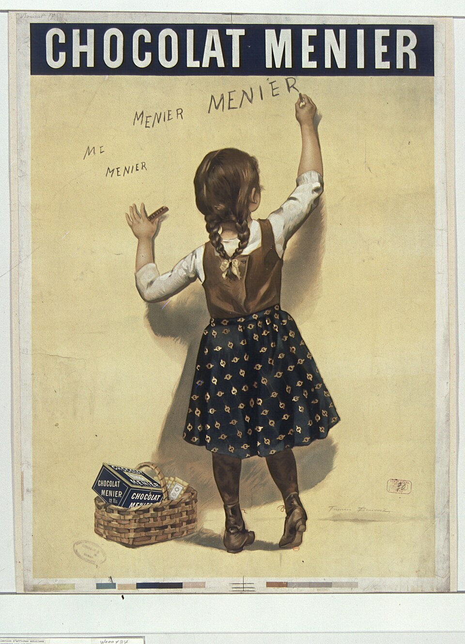 Firmin Bouisset, Chocolat Menier, 1892. La petite fille est Yvonne Bouisset, sœur de Jacques. BnF.