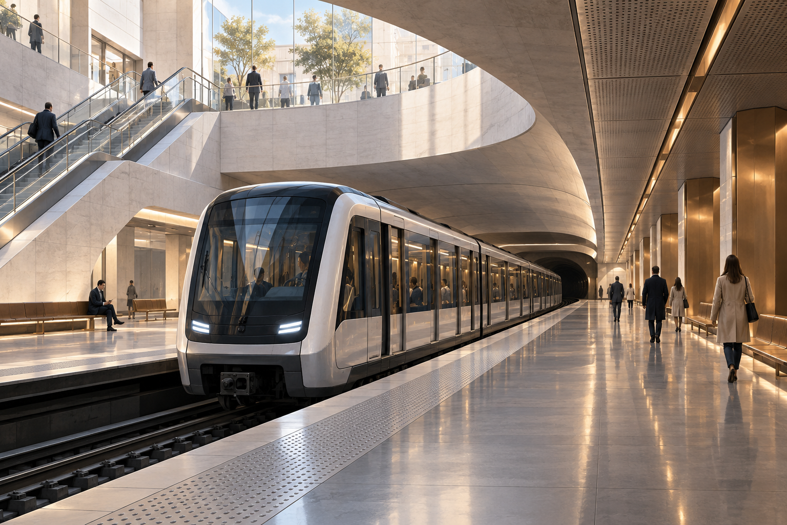 Illustration conceptuelle du métro du Grand Paris
