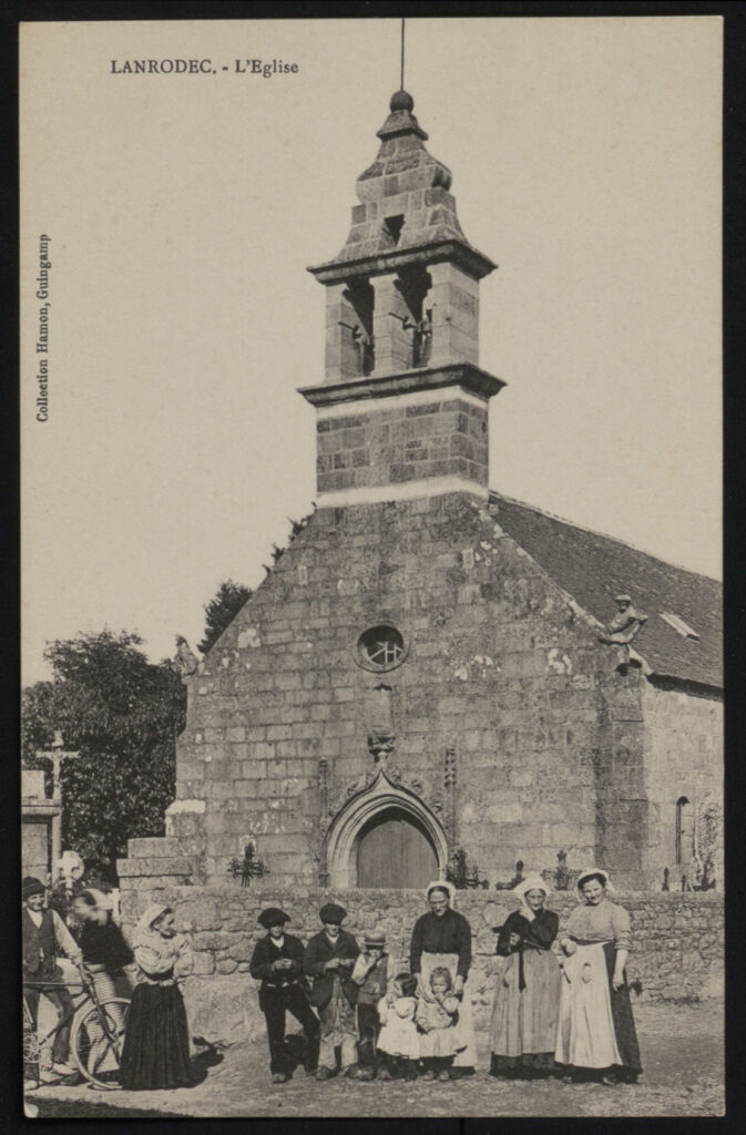 Carte postale de l’église de Lanrodec, Hamon, entre 1904 et 1908
