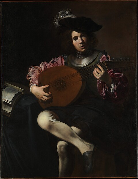 Valentin de Boulogne, Joueur de luth, vers 1625–1626. Un portrait de milieu : le modèle n’est pas Pierre Desplas.