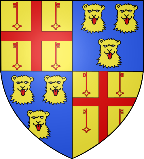 Miles de Dormans, évêque de Beauvais, neveu de Gillette : écartelé de Beauvais et de Dormans.