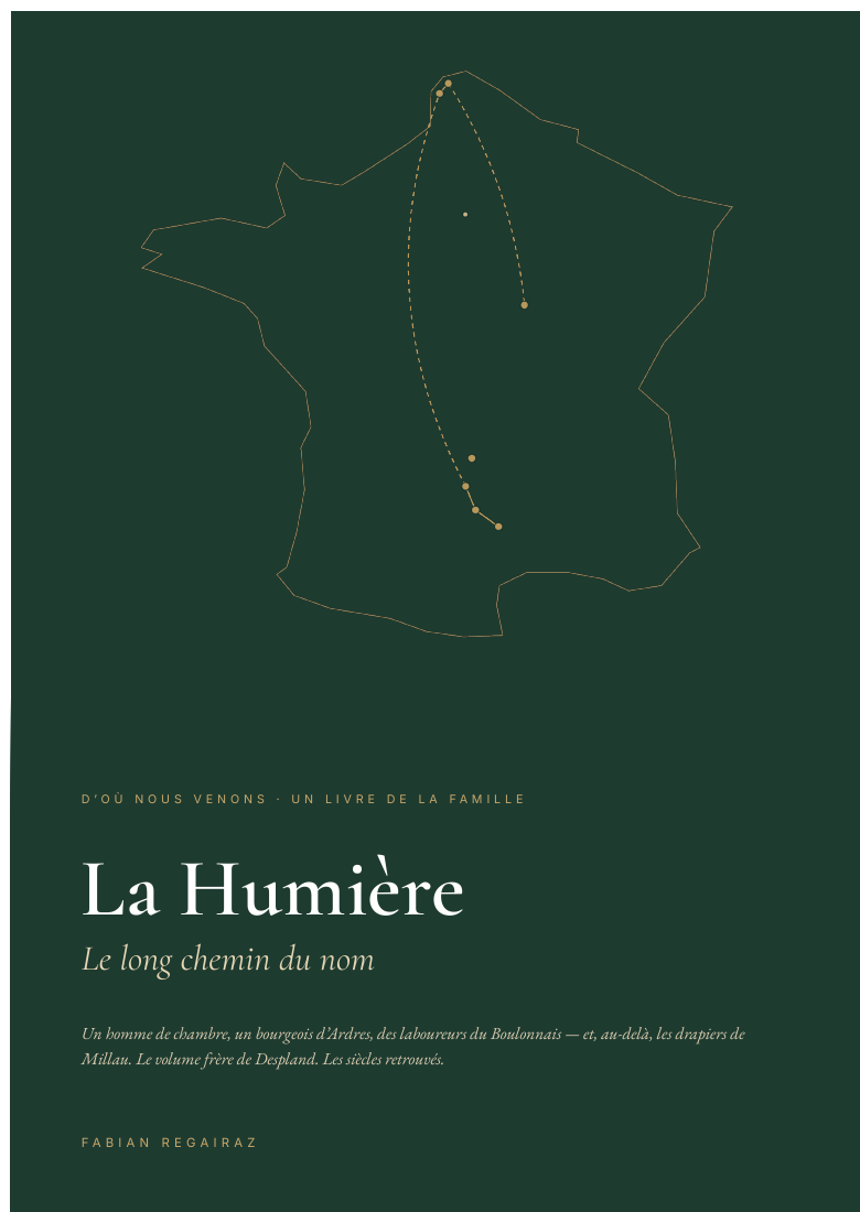 Couverture de La Humière — Le long chemin du nom, par Fabian Regairaz